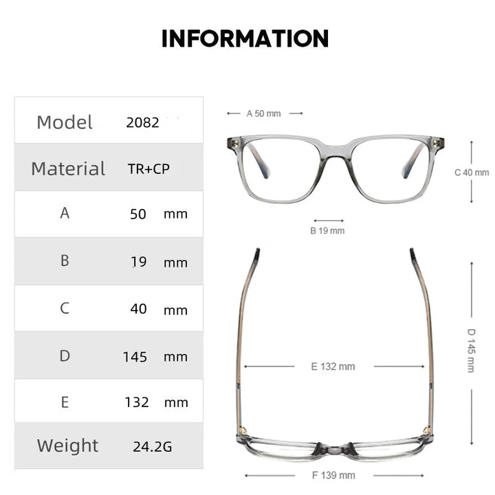 Kocolior Unisex Full Rim Square Acetate Alloy Hyperopic Reading Glasses 2021b Reading Glasses Kocolior