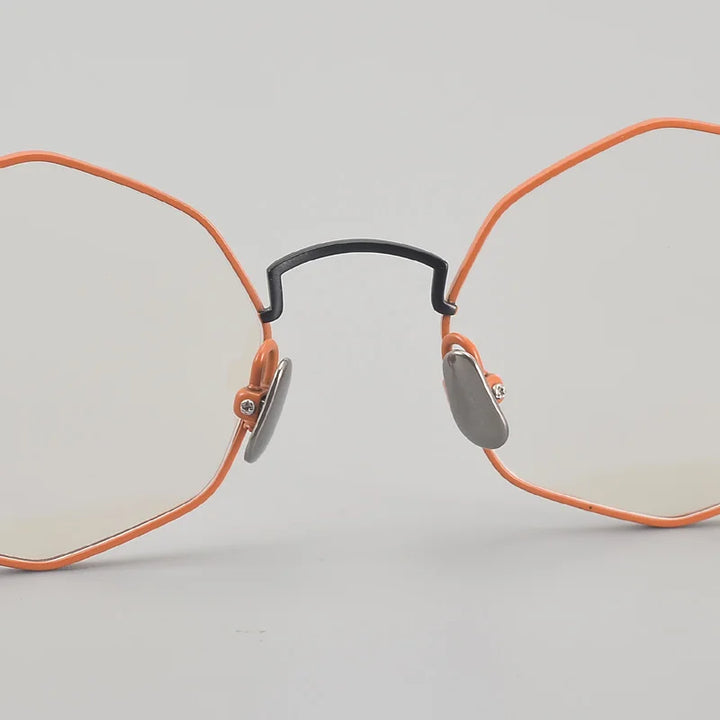 Muzz Women's Full Rim Polygon Round Titanium Eyeglasses 30213 Full Rim Muzz