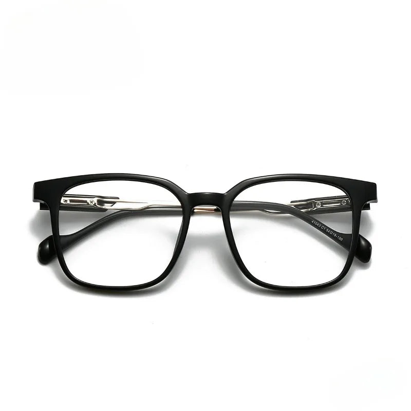 Hewei Unisex Full Rim Square Acetate Titanium Eyeglasses 41043