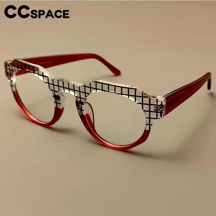 CCspace Women's Full Rim Round Acetate Reading Glasses R56307 Reading Glasses CCspace
