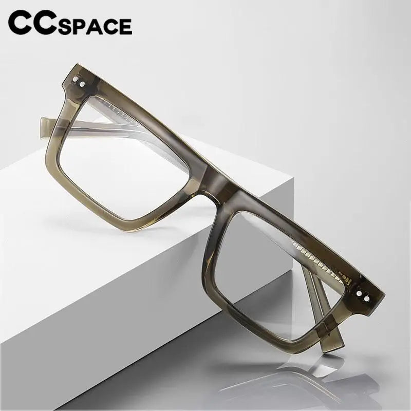 CCspace Unisex Full Rim Square Tr 90 Titanium Eyeglasses 57176 Full Rim CCspace