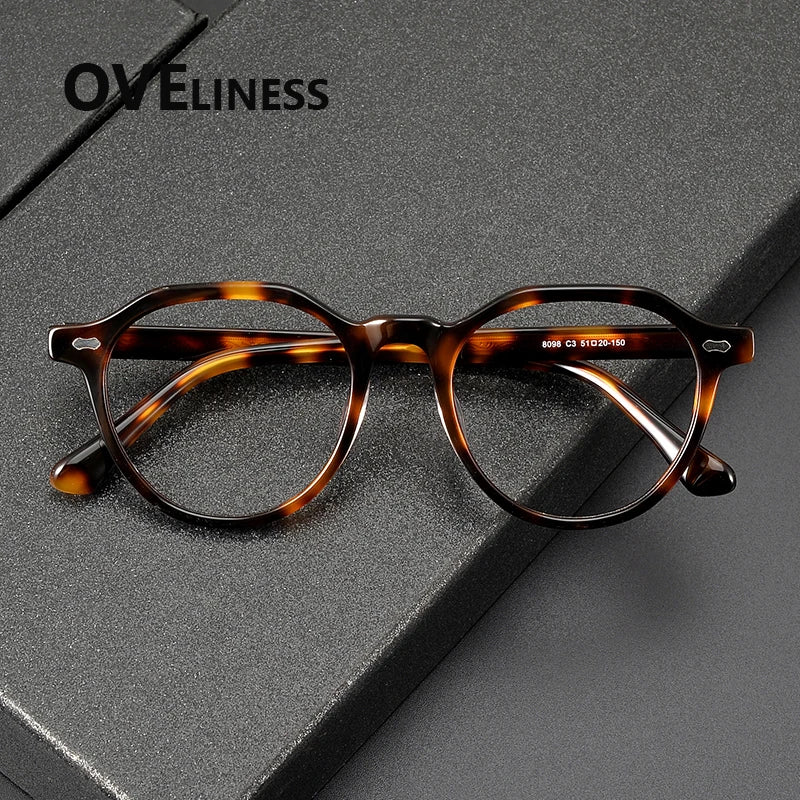 Oveliness Unisex Full Rim Oval Round Acetate Eyeglasses 88098 Full Rim Oveliness