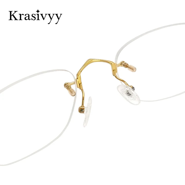 Krasivyy Unisex Rimless Oval Titanium Eyeglasses 2280 Rimless Krasivyy