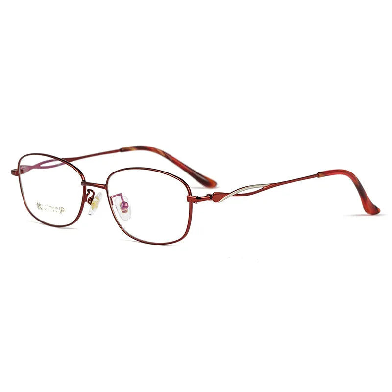 Kocolior Women's Full Rim Rectangle Titanium Hyperopic Reading Glasses 3520x Reading Glasses Kocolior Red China 0