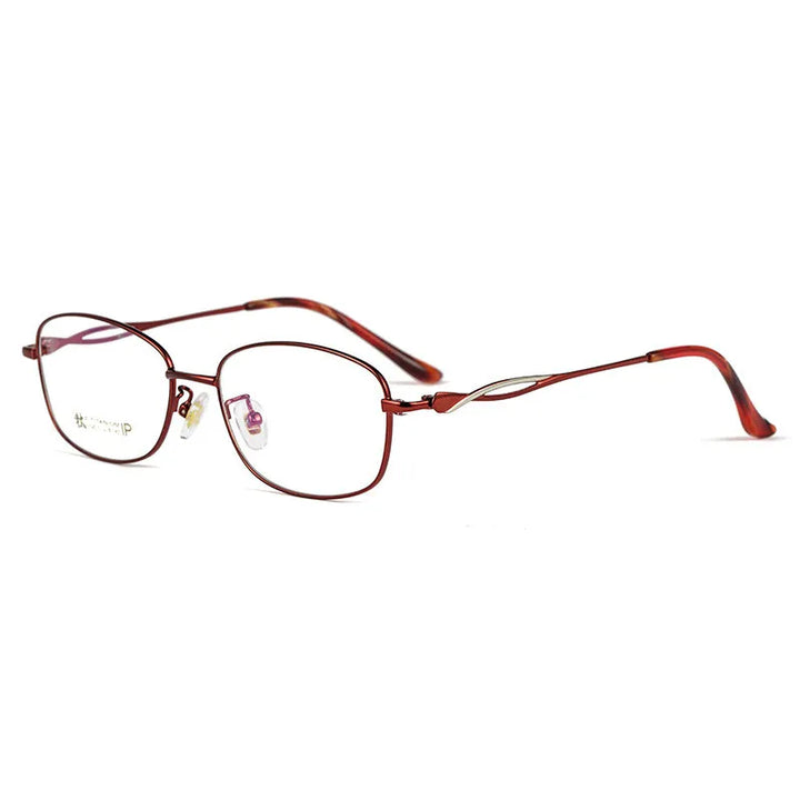 Kocolior Women's Full Rim Rectangle Titanium Hyperopic Reading Glasses 3520x Reading Glasses Kocolior Red China 0