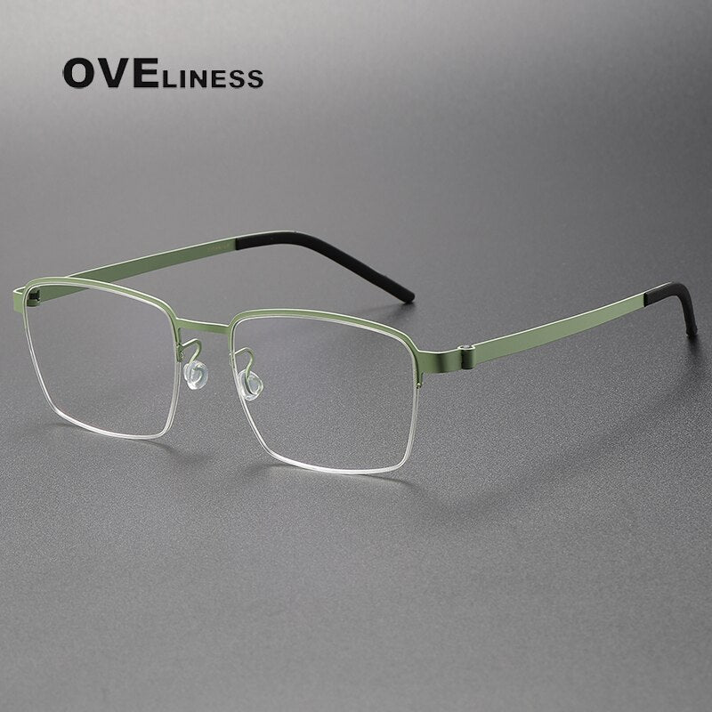 Oveliness Unisex Full Rim Square Titanium Eyeglasses 7426 Full Rim Oveliness green  