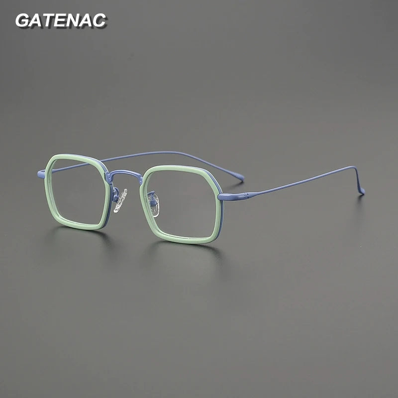 Gatenac Women's Full Rim Square Titanium Acetate Eyeglasses G85894
