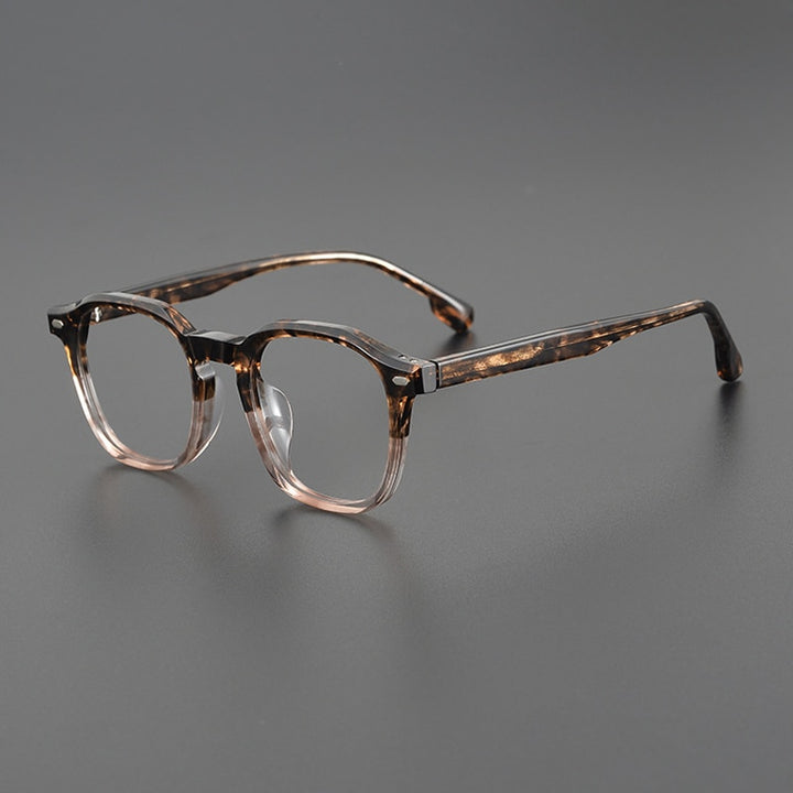 Gatenac Unisex Full Rim Square Acetate EyeglassesGxyj1093 Full Rim Gatenac Tortoiseshell Tea