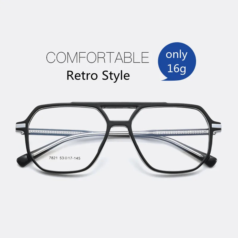Kocolior Unisex Full Rim Oval Double Bridge Acetate Eyeglasses 7821 Full Rim Kocolior