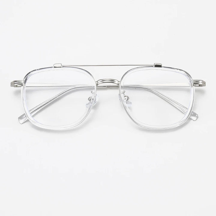 Xbora Unisex Full Rim Square Tr 90 Alloy Double Bridge Eyeglasses 44195