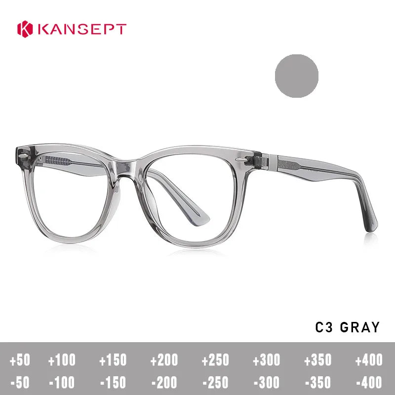 Kansept Unisex Full Rim Square Tr 90 Alloy Reading Glasses 442230