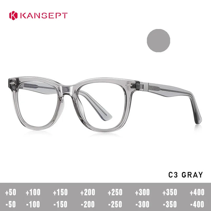 Kansept Unisex Full Rim Square Tr 90 Alloy Reading Glasses 442230