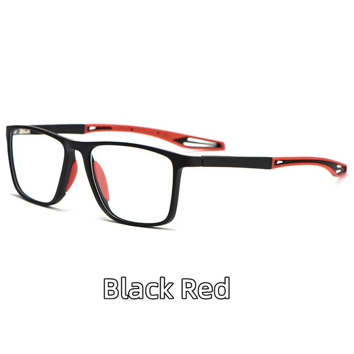 Kocolior Unisex Full Rim Square Tr 90 Sports Eyeglasses 1019 Full Rim Kocolior Black Red  