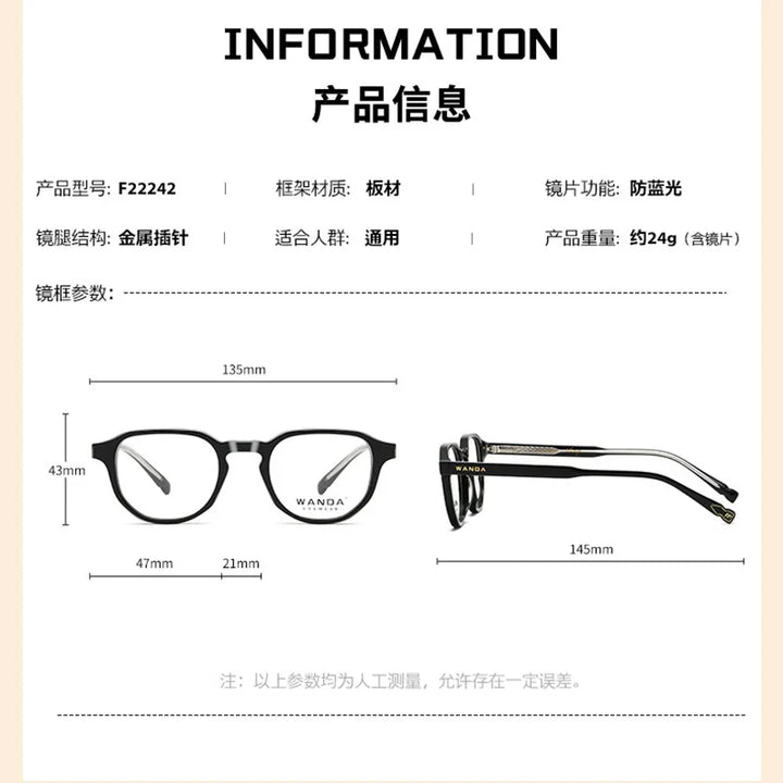 Reven Jate Women's Full Rim Flat Top Oval Tr 90 Alloy Eyeglasses 22242