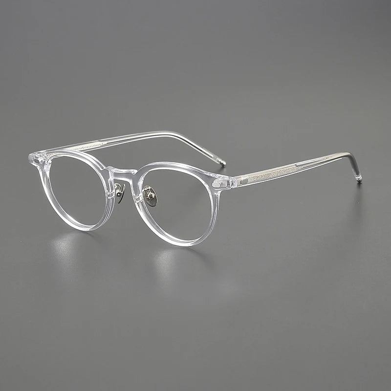 Black Mask Unisex Full Rim Round Acetate Eyeglasses 195493
