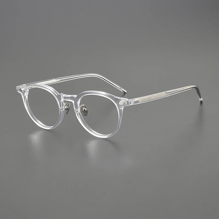 Black Mask Unisex Full Rim Round Acetate Eyeglasses 195493