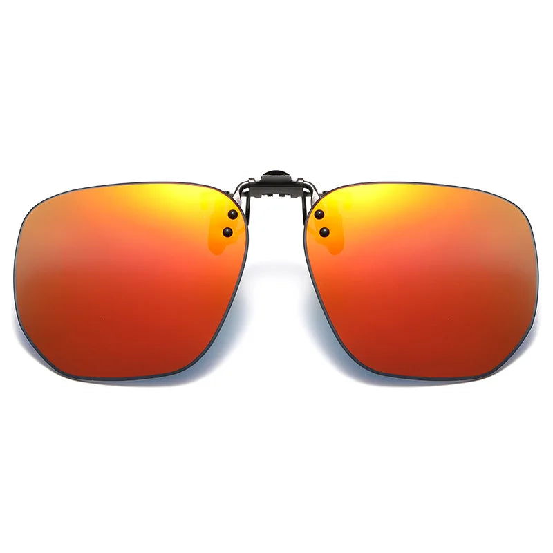 Vicky Unisex Rimless Round Tr 90 Alloy  Polarized Clip On Sunglasses V001 Clip On Sunglasses Vicky orange-red