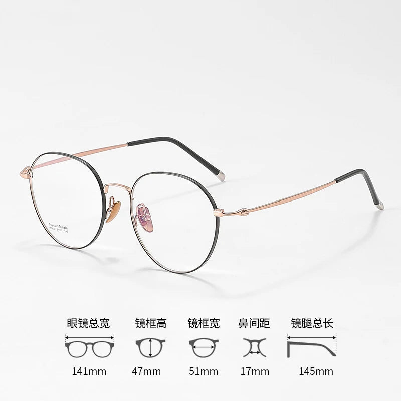 Xbora Unisex Full Rim Oval Round Titanium Eyeglasses 18005