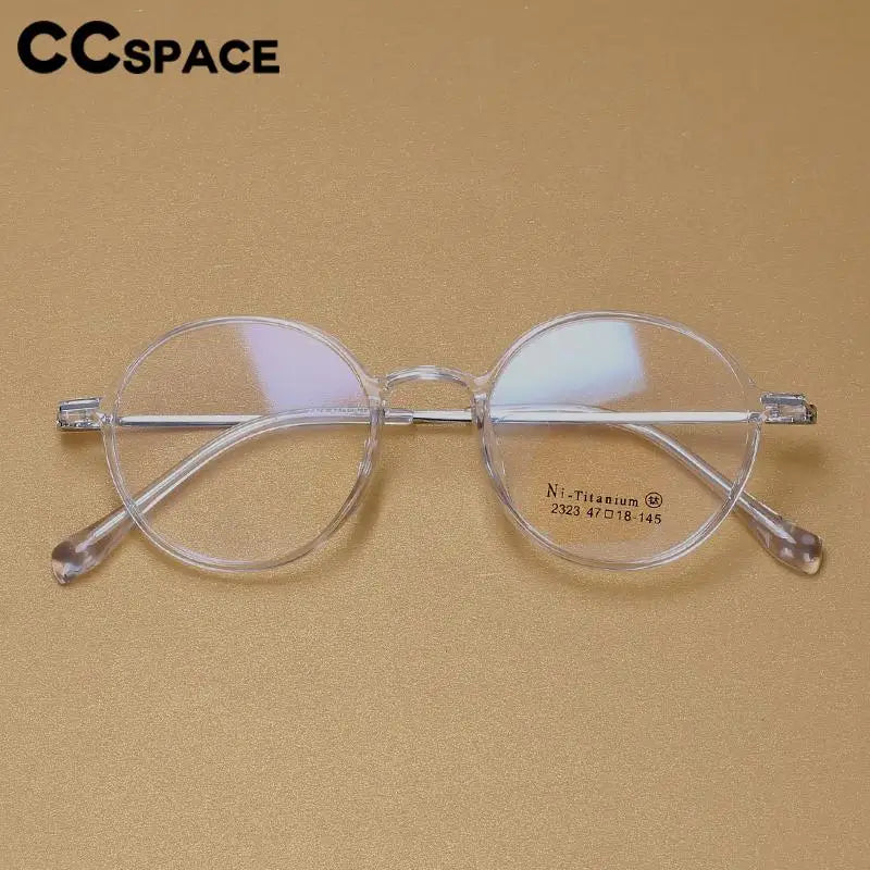 CCspace Unisex Full Rim Round Tr 90 Titanium Eyeglasses 57098 Full Rim CCspace