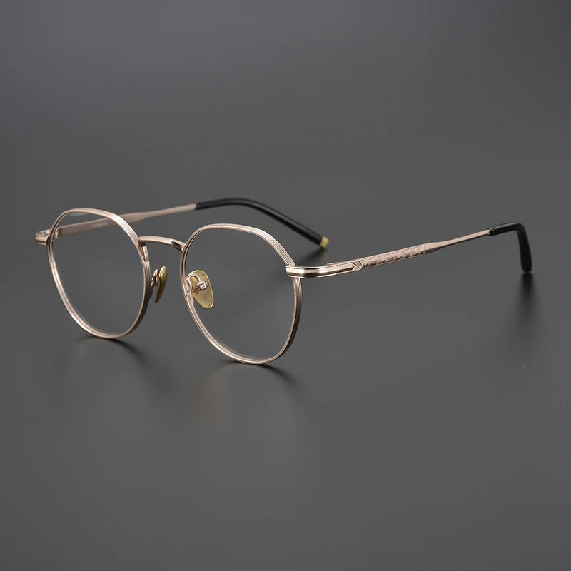 Black Mask Women's Full Rim Flat Top Oval Titanium Eyeglasses 41386