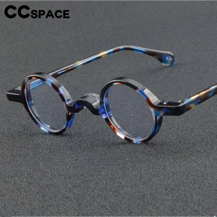 CCspace Unisex Full Rim Small Round Acetate Eyeglasses 56935 Full Rim CCspace