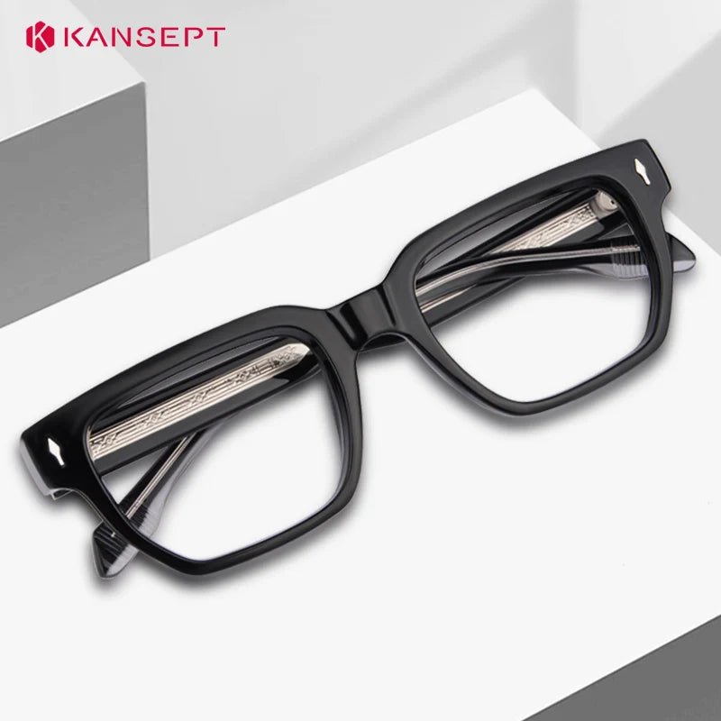 Kansept Unisex Full Rim Square Tr 90 Titanium Reading Glasses 58304