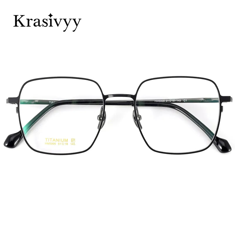 Krasivyy Men's Full Rim Square Titanium Eyeglasses Hm5005 Full Rim Krasivyy   