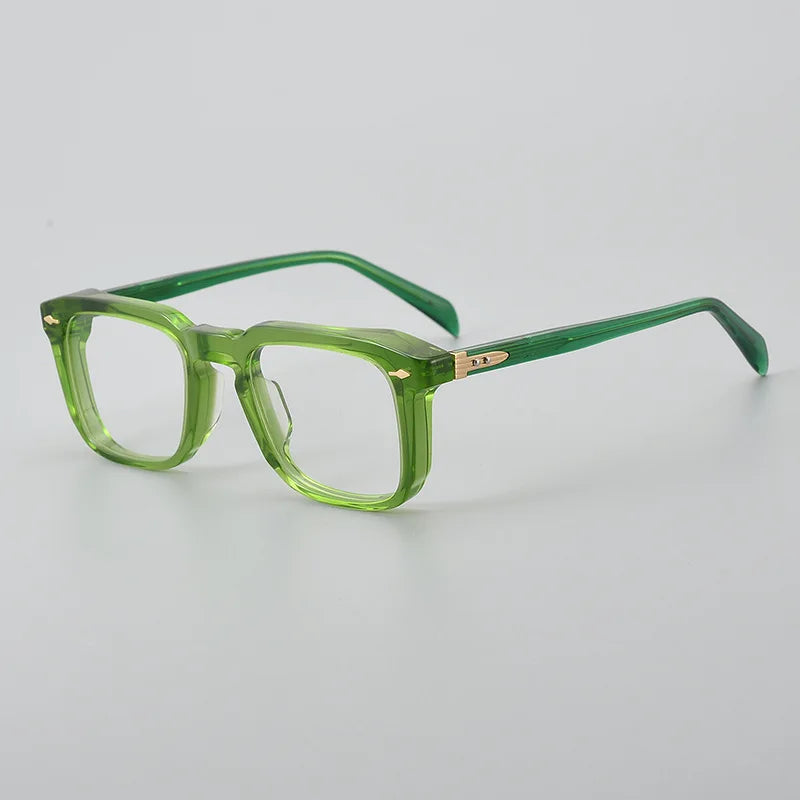 Black Mask Unisex Full Rim Square Acetate Eyeglasses D002 Full Rim Black Mask Green