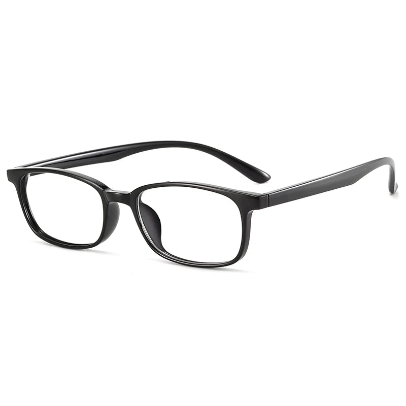 Bclear Unisex Full Rim Square Small Tr 90 Titanium Eyeglasses 1056 Full Rim Bclear Bright black