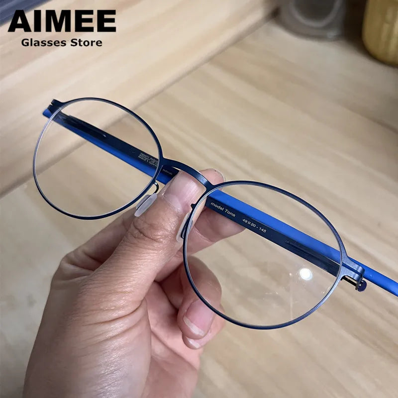 Aimee Unisex Full Rim Square Screwless Steel Eyeglasses 61499