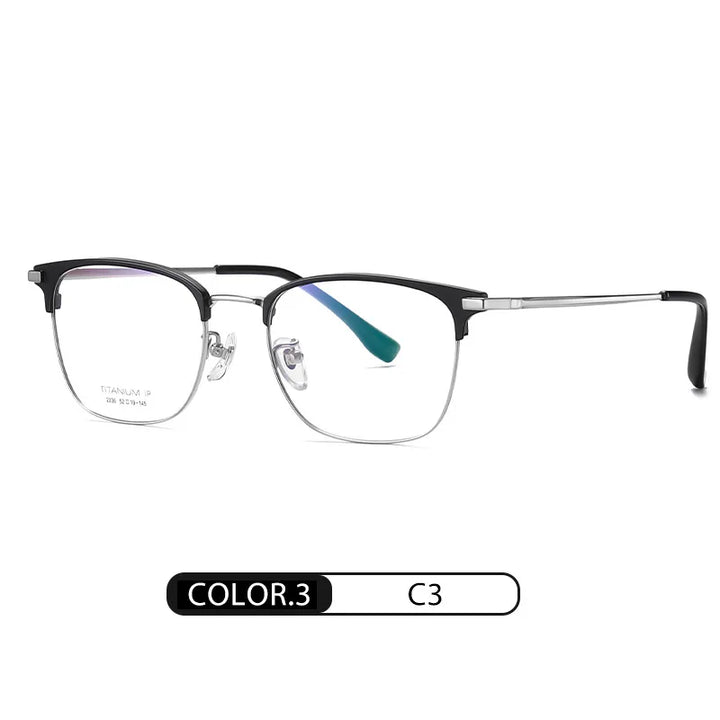 Hotochki Unisex Full Rim Square Tr 90 Titanium Eyeglasses 412036