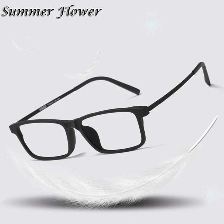 Summer Flower Unisex Full Rim Square Tr 90 Titanium Eyeglasses 88836 Full Rim Summer Flower
