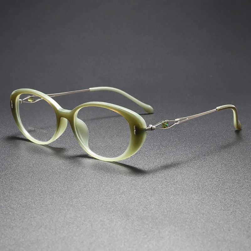 Momoja Women's Full Rim Oval Tr 90 Alloy Spring Hinge Eyeglasses 726020