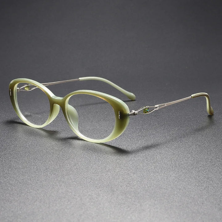 Momoja Women's Full Rim Oval Tr 90 Alloy Spring Hinge Eyeglasses 726020