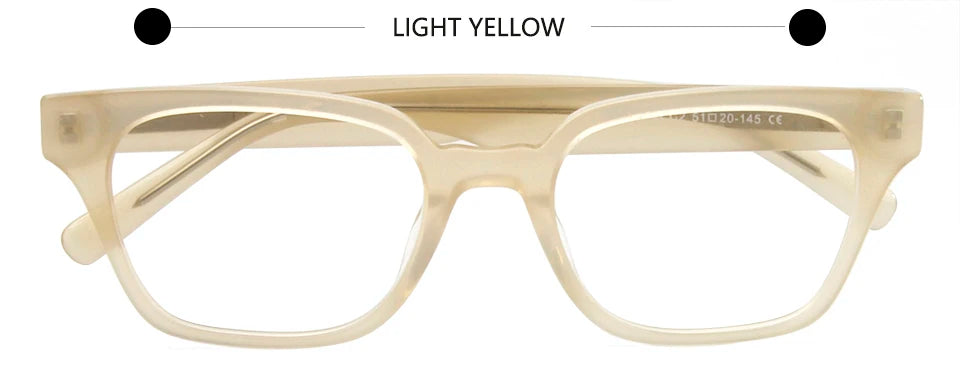 Esnbie Unisex Full Rim Square Thick Acetate Temple Eyeglasses 22095
