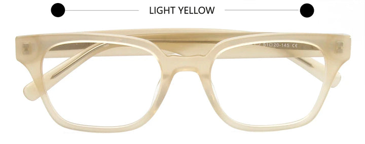 Esnbie Unisex Full Rim Square Thick Acetate Temple Eyeglasses 22095