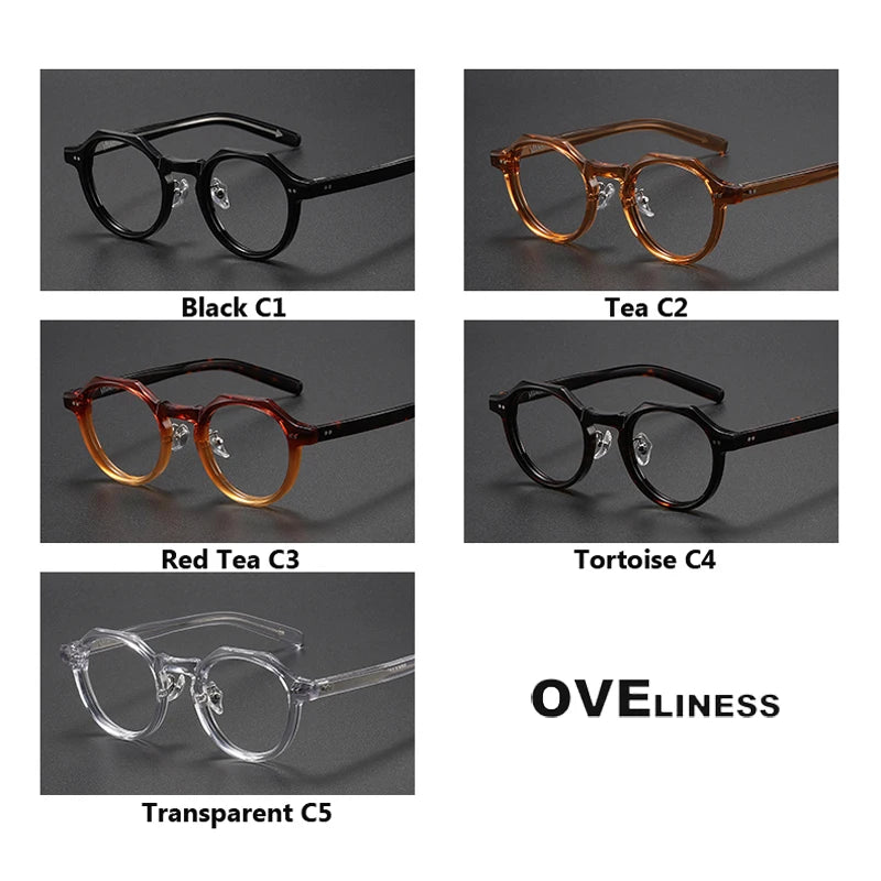 Oveliness Unisex Full Rim Round Acetate Eyeglasses V003 Full Rim Oveliness