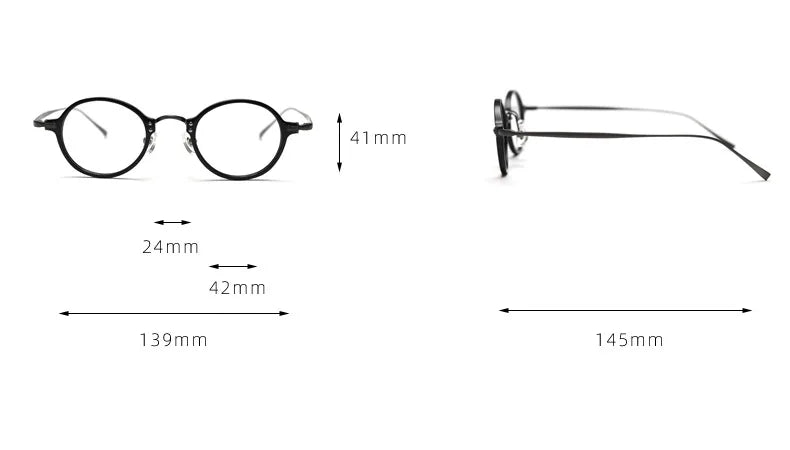 CCSpace Unisex Full Rim Small Round Acetate Eyeglasses 57268 Full Rim CCspace   