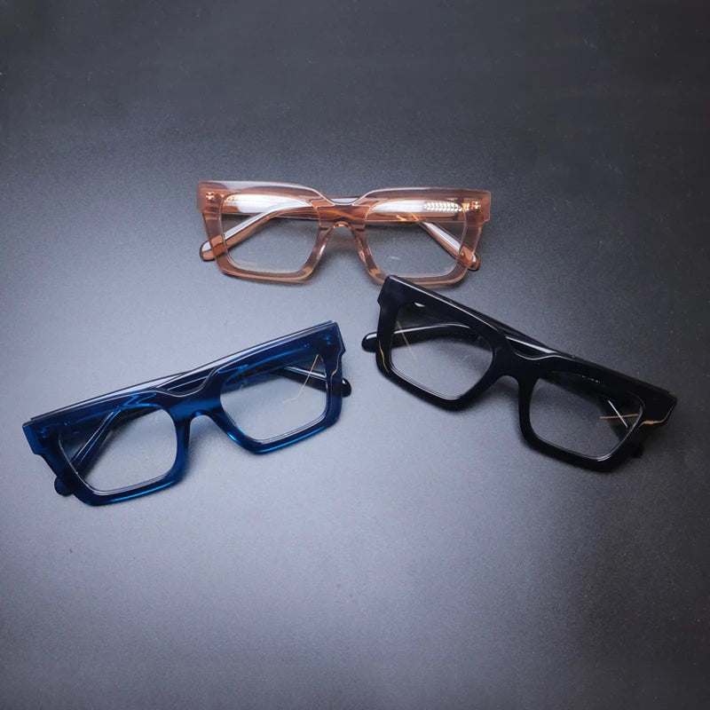 Gatenac Unisex Full Rim Square Acetate Eyeglasses Gxyj-1181 Full Rim Gatenac