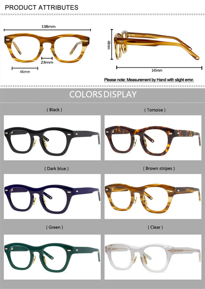 Black Mask Unisex Full Rim Acetate Square Eyeglasses 9558 Full Rim Black Mask
