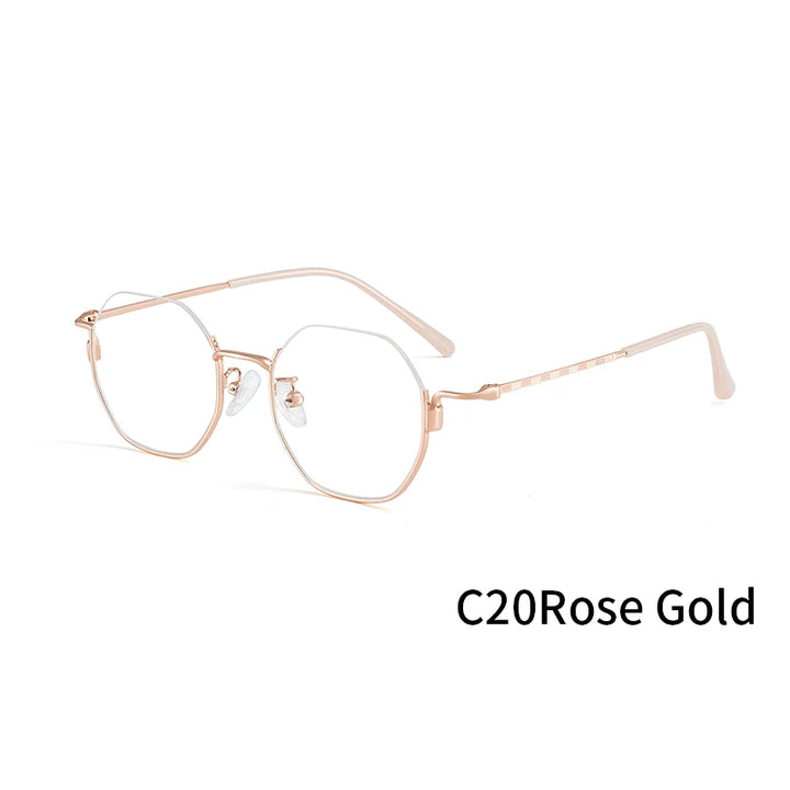 Xbora Unisex Semi Rim Polygon Alloy Eyeglasses 34908