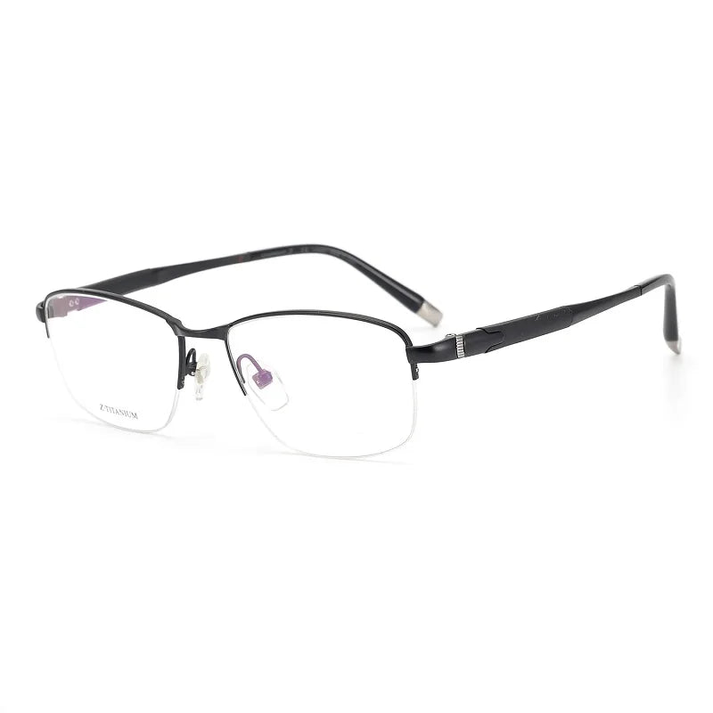 Aimee Unisex Semi Rim Square Titanium Eyeglasses 27007 Semi Rim Aimee