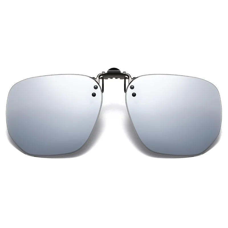 Vicky Unisex Rimless Round Tr 90 Alloy  Polarized Clip On Sunglasses V001 Clip On Sunglasses Vicky silver white