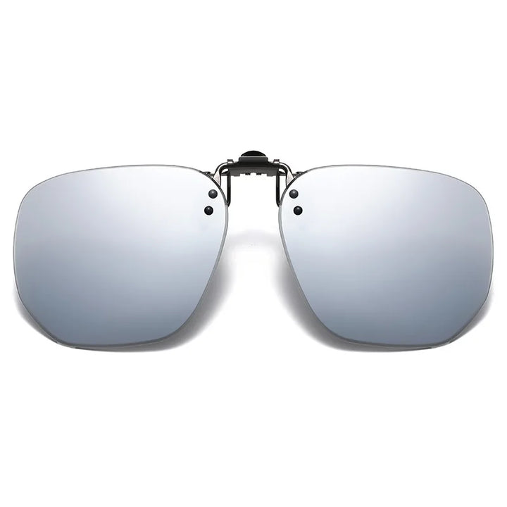Vicky Unisex Rimless Round Tr 90 Alloy  Polarized Clip On Sunglasses V001 Clip On Sunglasses Vicky silver white