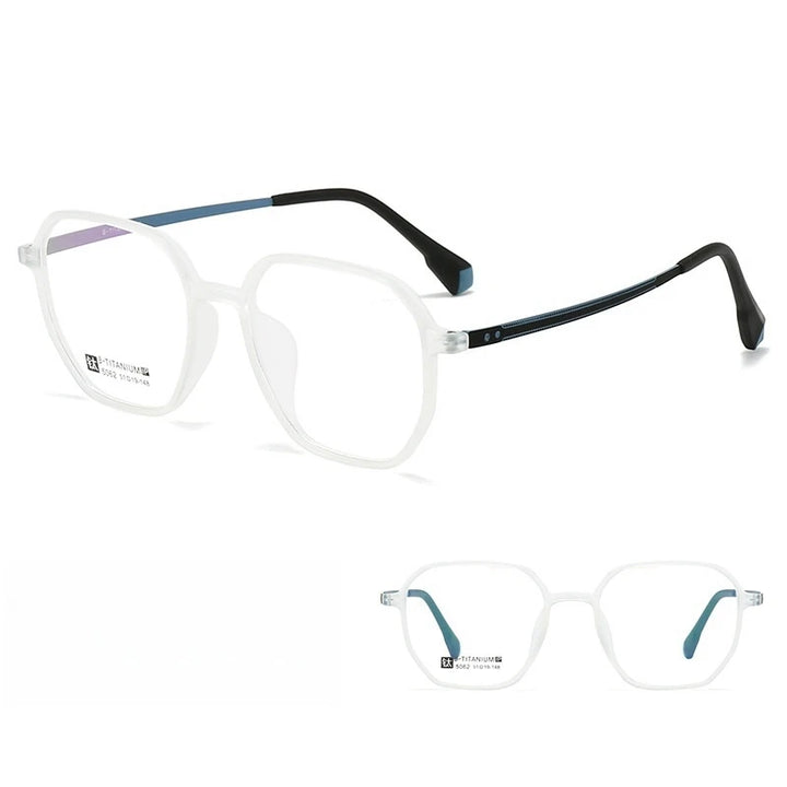 Yimaruili Women's Full Rim Polygon Tr 90 Titanium Eyeglasses 55062