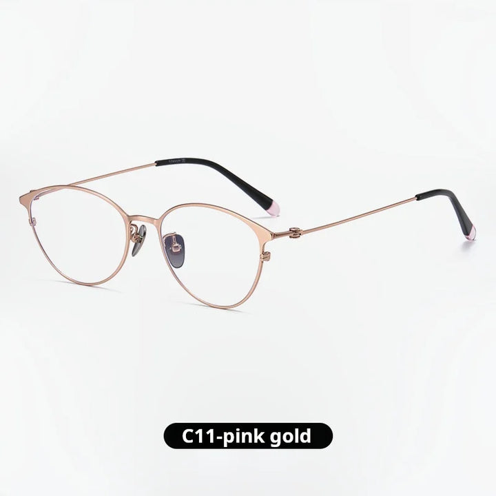 Momoja Women's Full Rim Oval Cat Eye Titanium Eyeglasses 720160