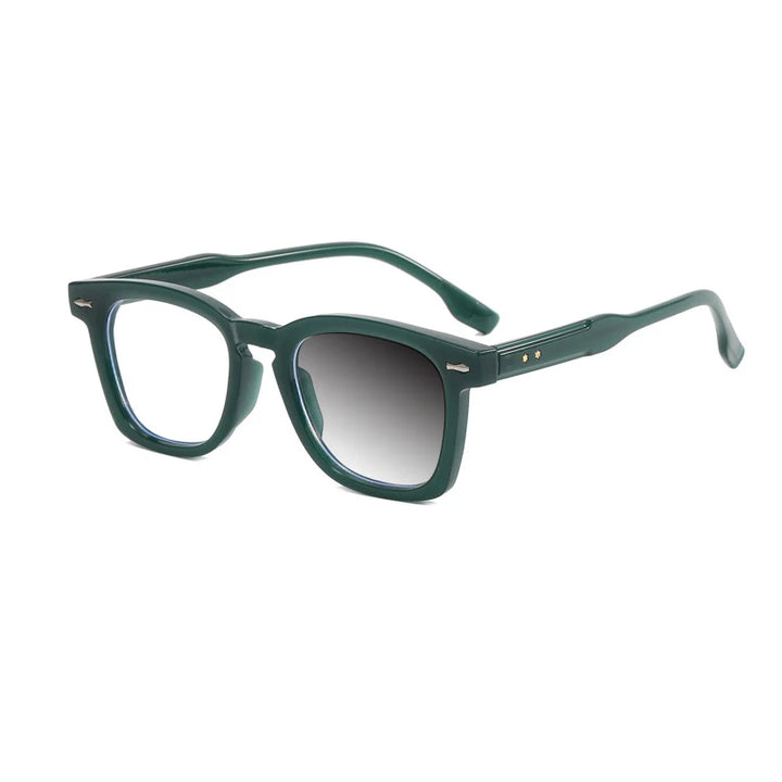 Kocolior Men's Full Rim Square Acetate Hyperopic Reading Glasses 3670 Reading Glasses Kocolior Photochromic Green 0 