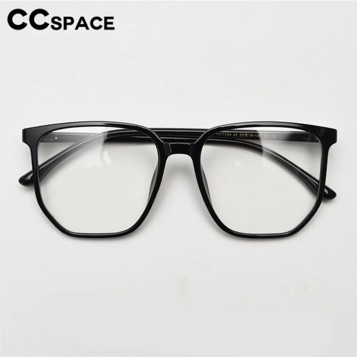 CCspace Unisex Full Rim Polygon Square Tr 90 Titanium Eyeglasses 30833 Full Rim CCSpace