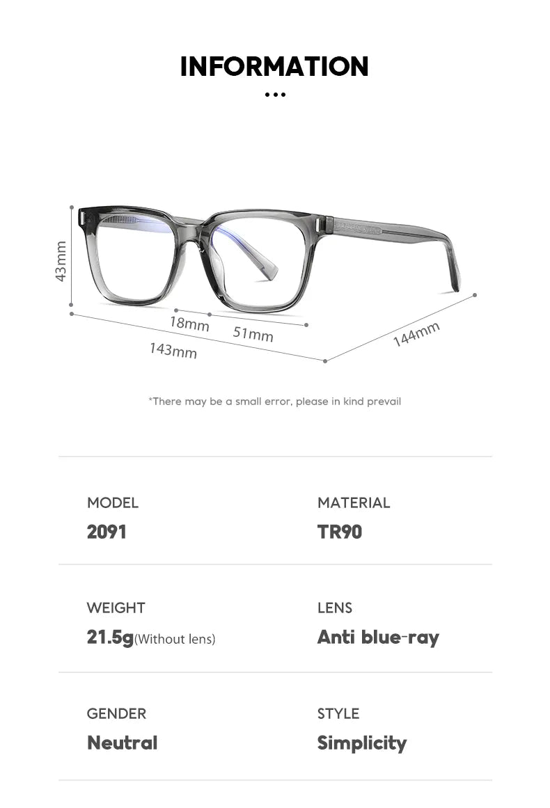 Vicky Unisex Full Rim Square Stainless Steel Acetate Reading Glasses 2091 Reading Glasses Vicky