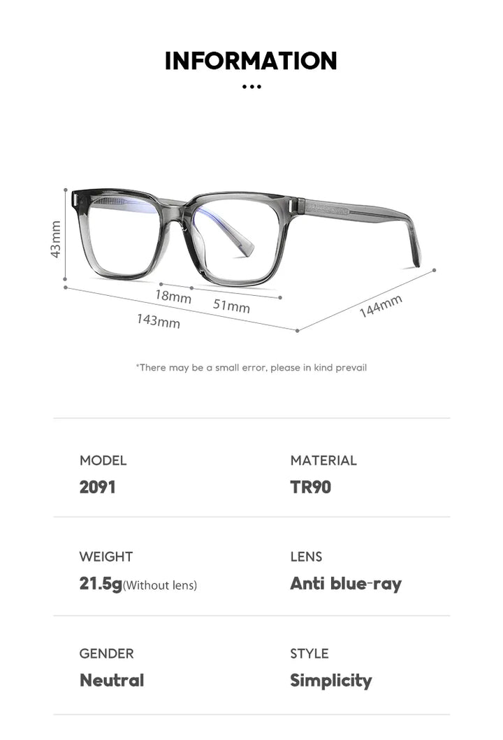 Vicky Unisex Full Rim Square Stainless Steel Acetate Reading Glasses 2091 Reading Glasses Vicky